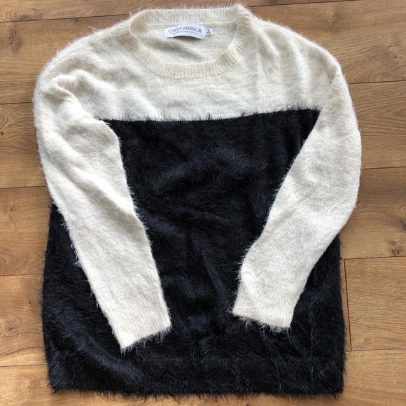 Black & White Fuzzy Sweater - Picture 1 of 3